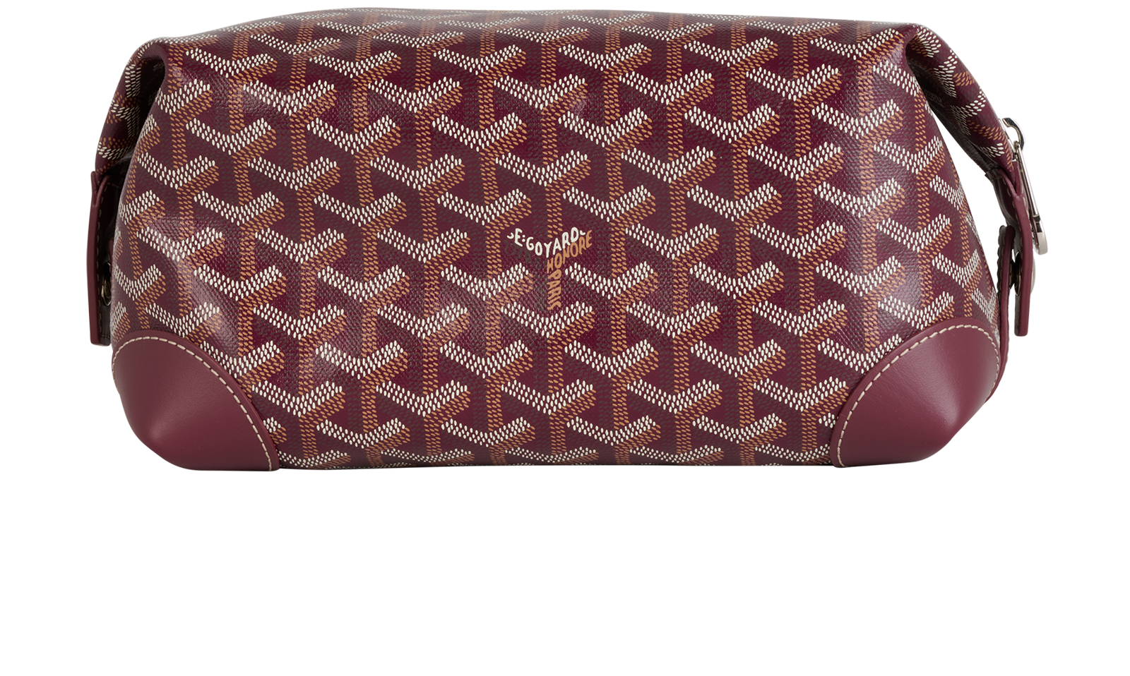 Goyard Bowling 25 Toiletry Bag, &pound;895, Accessories, Burgundy, Canvas, Back view